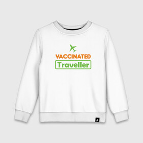 Детский свитшот хлопок с принтом Вакцинированный турист в Тюмени, 100% хлопок | круглый вырез горловины, эластичные манжеты, пояс и воротник | coronavirus | covid19 | virus | вакцина | вакцинация | вирус | грипп | заражение | здоровье | иммунитет | инфекция | карантин | корона | коронавирус | маска | пандемия | прививка | самоизоляция | спутник