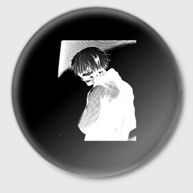 Значок с принтом Dead Inside TOKYO GHOUL в Тюмени,  металл | круглая форма, металлическая застежка в виде булавки | Тематика изображения на принте: 1000 7 | dead inside | zxc | zxc ghoul | дед инсайд
