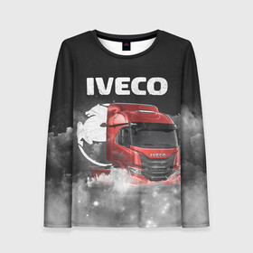 Женский лонгслив 3D с принтом Iveco truck в Тюмени, 100% полиэстер | длинные рукава, круглый вырез горловины, полуприлегающий силуэт | iveco | iveco truck | iveco грузовик | truck | trucks | грузовик | грузовики | дальнобои | дальнобой | дальнобойщик | ивеко | ивеко грузовик | фура | фуры
