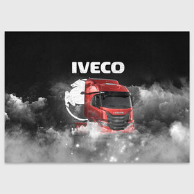 Поздравительная открытка с принтом Iveco truck в Тюмени, 100% бумага | плотность бумаги 280 г/м2, матовая, на обратной стороне линовка и место для марки
 | iveco | iveco truck | iveco грузовик | truck | trucks | грузовик | грузовики | дальнобои | дальнобой | дальнобойщик | ивеко | ивеко грузовик | фура | фуры