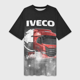 Платье-футболка 3D с принтом Iveco truck в Тюмени,  |  | iveco | iveco truck | iveco грузовик | truck | trucks | грузовик | грузовики | дальнобои | дальнобой | дальнобойщик | ивеко | ивеко грузовик | фура | фуры