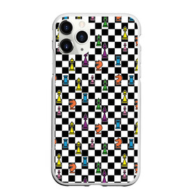 Чехол для iPhone 11 Pro Max матовый с принтом Яркая шахматная доска в Тюмени, Силикон |  | клетка | орнамент | паттерн | спорт | узор | цветной | черно белая клетка | черно белое | черно белый принт | шахматная доска | шахматная клетка | шахматные фигуры | шахматы