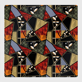 Магнитный плакат 3Х3 с принтом Разноцветные заплатки  в Тюмени, Полимерный материал с магнитным слоем | 9 деталей размером 9*9 см | Тематика изображения на принте: flaps | patchwork | деревенский | заплатки | модный | популярный | пэчворк | разноцветный | рустик | этнический