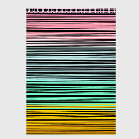 Скетчбук с принтом Модный полосатый узор  в Тюмени, 100% бумага
 | 48 листов, плотность листов — 100 г/м2, плотность картонной обложки — 250 г/м2. Листы скреплены сверху удобной пружинной спиралью | желтый | модный | молодежный | разноцветные линии | разноцветный полосатый | розовый | салатовый | современный