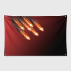 Флаг-баннер с принтом Падение комет в Тюмени, 100% полиэстер | размер 67 х 109 см, плотность ткани — 95 г/м2; по краям флага есть четыре люверса для крепления | asteroid | comet | астероид | комета