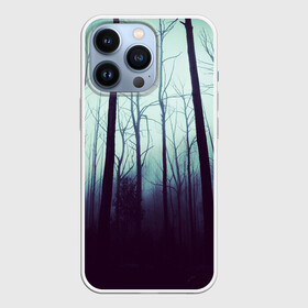 Чехол для iPhone 13 Pro с принтом ЖУТКИЙ ЛЕС в Тюмени,  |  | деревья | жуть | лес | ночь | облака | силуэт | тень