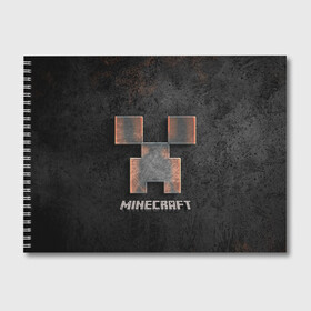 Альбом для рисования с принтом MINECRAFT TEXTURE IRON в Тюмени, 100% бумага
 | матовая бумага, плотность 200 мг. | creeper | game | minecraft | железо | игра | компьютерная | крипер | криппер | майн | майнкрафт | текстура