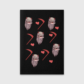 Обложка для паспорта матовая кожа с принтом Чиби Пауэр в Тюмени, натуральная матовая кожа | размер 19,3 х 13,7 см; прозрачные пластиковые крепления | kawai | милашка | пауэр | человек бензопила | чиби