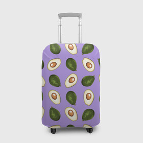 Чехол для чемодана 3D с принтом Авокадо паттерн в Тюмени, 86% полиэфир, 14% спандекс | двустороннее нанесение принта, прорези для ручек и колес | avocado | авокадо | авокадо паттерн | авокадо с косточкой | еда | зеленый | косточка | овощ | орнамент | паттерн | полезное питание | узор | фиолетовый