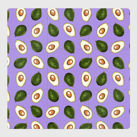 Магнитный плакат 3Х3 с принтом Авокадо паттерн в Тюмени, Полимерный материал с магнитным слоем | 9 деталей размером 9*9 см | avocado | авокадо | авокадо паттерн | авокадо с косточкой | еда | зеленый | косточка | овощ | орнамент | паттерн | полезное питание | узор | фиолетовый