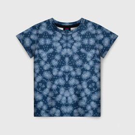 Детская футболка 3D с принтом Модный  абстрактный узор  в Тюмени, 100% гипоаллергенный полиэфир | прямой крой, круглый вырез горловины, длина до линии бедер, чуть спущенное плечо, ткань немного тянется | калейдоскоп | летний | модный | молодежный | пляжный рисунок | синий | современный | цветочный орнамент