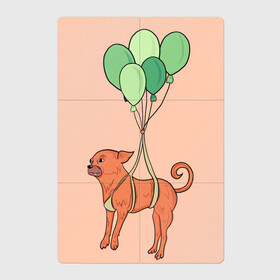 Магнитный плакат 2Х3 с принтом собака в Тюмени, Полимерный материал с магнитным слоем | 6 деталей размером 9*9 см | dog | воздушные шарики | летающая собака | полет | собака