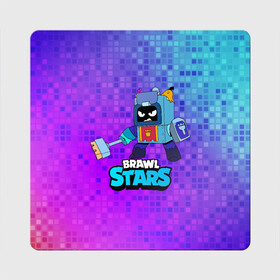 Магнит виниловый Квадрат с принтом Ash Brawl Stars Эш  в Тюмени, полимерный материал с магнитным слоем | размер 9*9 см, закругленные углы | ash | brawl | brawl stars | brawlstars | brawl_stars | аш | бравл | бравлстарс | эш