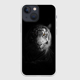 Чехол для iPhone 13 mini с принтом БЕЛЫЙ ТИГР в Тюмени,  |  | animal | art | beast | cat | hunter | picture | power | strong | tiger | white | белый | благородный | гордый | дикие | животные | звери | кошки | охотник | тигр | хищник | царь