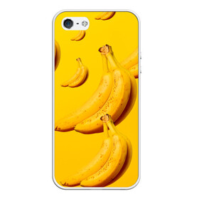 Чехол для iPhone 5/5S матовый с принтом Банановый рай в Тюмени, Силикон | Область печати: задняя сторона чехла, без боковых панелей | банановый | бананы | желтый | кожура | фрукты