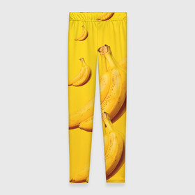 Леггинсы 3D с принтом Банановый рай в Тюмени, 80% полиэстер, 20% эластан | Эластичный пояс, зауженные к низу, низкая посадка | банановый | бананы | желтый | кожура | фрукты