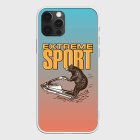 Чехол для iPhone 12 Pro с принтом Медведь экстремальный спорт в Тюмени, силикон | область печати: задняя сторона чехла, без боковых панелей | медведь | медвежонок | миша | мишка | спорт | экстрим