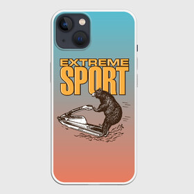 Чехол для iPhone 13 с принтом Медведь экстремальный спорт в Тюмени,  |  | медведь | медвежонок | миша | мишка | спорт | экстрим