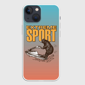 Чехол для iPhone 13 mini с принтом Медведь экстремальный спорт в Тюмени,  |  | медведь | медвежонок | миша | мишка | спорт | экстрим