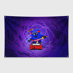 Флаг-баннер с принтом Ninja Ash Brawl Stars Эш  в Тюмени, 100% полиэстер | размер 67 х 109 см, плотность ткани — 95 г/м2; по краям флага есть четыре люверса для крепления | ash | brawl | brawl stars | brawlstars | brawl_stars | аш | бравл | бравлстарс | эш