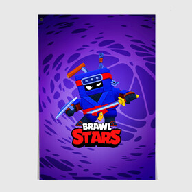 Постер с принтом Ninja Ash Brawl Stars Эш  в Тюмени, 100% бумага
 | бумага, плотность 150 мг. Матовая, но за счет высокого коэффициента гладкости имеет небольшой блеск и дает на свету блики, но в отличии от глянцевой бумаги не покрыта лаком | ash | brawl | brawl stars | brawlstars | brawl_stars | аш | бравл | бравлстарс | эш