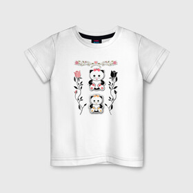 Детская футболка хлопок с принтом Для детей. Котята в Тюмени, 100% хлопок | круглый вырез горловины, полуприлегающий силуэт, длина до линии бедер | аппликация | детский узор | для девочек | котята | малышам | милый | украшение