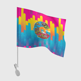 Флаг для автомобиля с принтом Путешествие Colorful в Тюмени, 100% полиэстер | Размер: 30*21 см | colorful | мир | путешествие | туризм | турист