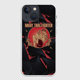 Чехол для iPhone 13 mini с принтом MUAY THAI FIGHTER в Тюмени,  |  | fighter | muay thai | боец | драки | карате | муай тай | мутай