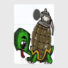 Магнитный плакат 2Х3 с принтом Explosive turtle в Тюмени, Полимерный материал с магнитным слоем | 6 деталей размером 9*9 см | взрывная | граната | забавная | опасная | черепаха