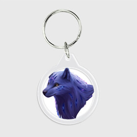 Брелок круглый с принтом Волк в Тюмени, пластик и полированная сталь | круглая форма, металлическое крепление в виде кольца | animal | beast | she wolf | wolf | волк | волчица | животное | зверь