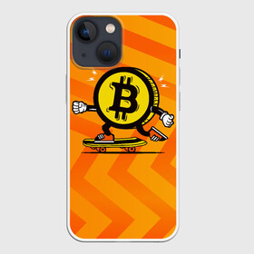 Чехол для iPhone 13 mini с принтом Биткоин на скейте в Тюмени,  |  | bitcoin | альткоин | битки | биткоин | биток | крипта | криптовалюта | монета | сатоши