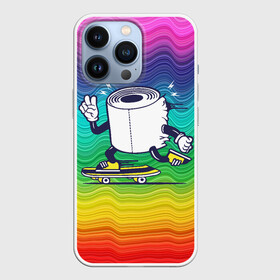Чехол для iPhone 13 Pro с принтом Туалетная бумага на скейте в Тюмени,  |  | Тематика изображения на принте: бумага | прикол | скейт | спорт | туалет | туалетная бумага | шутка
