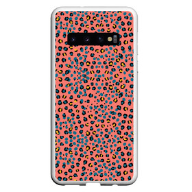 Чехол для Samsung Galaxy S10 с принтом Леопардовый принт на розовом в Тюмени, Силикон | Область печати: задняя сторона чехла, без боковых панелей | Тематика изображения на принте: абстракция | африканский | леопардовые пятна | леопардовый принт | розовый | сафари