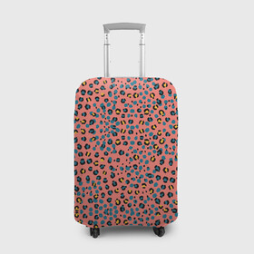 Чехол для чемодана 3D с принтом Леопардовый принт на розовом в Тюмени, 86% полиэфир, 14% спандекс | двустороннее нанесение принта, прорези для ручек и колес | абстракция | африканский | леопардовые пятна | леопардовый принт | розовый | сафари