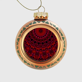 Стеклянный ёлочный шар с принтом Акварельный калейдоскоп в Тюмени, Стекло | Диаметр: 80 мм | женский | калейдоскоп | красный | модный | цветочный узор | черный | этнический