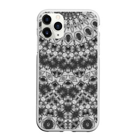 Чехол для iPhone 11 Pro матовый с принтом Черно белый круглый узор  в Тюмени, Силикон |  | калейдоскоп | мозаика | орнамент | серый | темный | черно белый | этнический