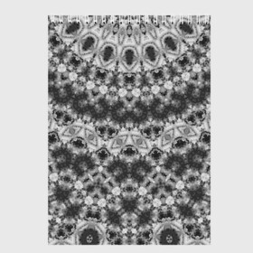Скетчбук с принтом Черно белый круглый узор  в Тюмени, 100% бумага
 | 48 листов, плотность листов — 100 г/м2, плотность картонной обложки — 250 г/м2. Листы скреплены сверху удобной пружинной спиралью | калейдоскоп | мозаика | орнамент | серый | темный | черно белый | этнический