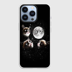 Чехол для iPhone 13 Pro с принтом ГРУСТНЫЕ ЛУННЫЕ КОТЫ в Тюмени,  |  | cat | cosmo | face | memes | night | sky | stars | голова | звезды | интернет | космос | коты | кошки | лицо | луна | мем | ночь | отражение | прикол | рисунок