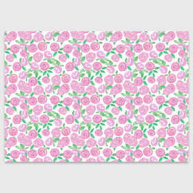 Поздравительная открытка с принтом Розовые акварельные розы в Тюмени, 100% бумага | плотность бумаги 280 г/м2, матовая, на обратной стороне линовка и место для марки
 | акварель | акварельные цветы | детский | для женщин | модный | розовый | розы | цветы