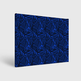 Холст прямоугольный с принтом Черно-синий геометрический   в Тюмени, 100% ПВХ |  | абстрактный | геометрические фигуры | геометрический | модный | молодежный | полосы | синий | синий и черный