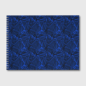 Альбом для рисования с принтом Черно-синий геометрический   в Тюмени, 100% бумага
 | матовая бумага, плотность 200 мг. | абстрактный | геометрические фигуры | геометрический | модный | молодежный | полосы | синий | синий и черный