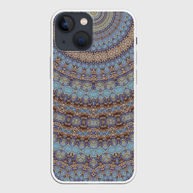 Чехол для iPhone 13 mini с принтом Этнический арабский узор в Тюмени,  |  | арабский | калейдоскоп | коричневый | круглый | орнамент | серый | украшение | этнический