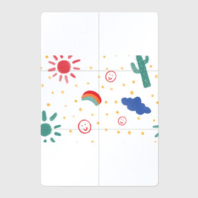 Магнитный плакат 2Х3 с принтом детский рисунок в Тюмени, Полимерный материал с магнитным слоем | 6 деталей размером 9*9 см | Тематика изображения на принте: горошек | детский | радуга | рисунок | смайлик | солнышко