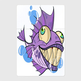 Магнитный плакат 2Х3 с принтом Smiling fish в Тюмени, Полимерный материал с магнитным слоем | 6 деталей размером 9*9 см | Тематика изображения на принте: веселая | глазастая | зубастая | опасная | рыба | улыбчивая | яркая