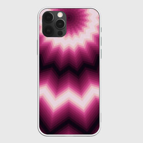 Чехол для iPhone 12 Pro с принтом Черно-пурпурный калейдоскоп в Тюмени, силикон | область печати: задняя сторона чехла, без боковых панелей | абстрактный | бордовый | геометрический | зигзаг | калейдоскоп | модный | орнамент | современный | черный