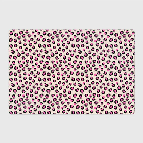 Магнитный плакат 3Х2 с принтом Леопардовый принт розовый в Тюмени, Полимерный материал с магнитным слоем | 6 деталей размером 9*9 см | Тематика изображения на принте: бежевый | леопард | леопардовый принт | молочный цвет | пятнистый | розовый