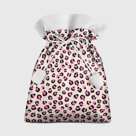 Подарочный 3D мешок с принтом Леопардовый принт розовый в Тюмени, 100% полиэстер | Размер: 29*39 см | Тематика изображения на принте: бежевый | леопард | леопардовый принт | молочный цвет | пятнистый | розовый