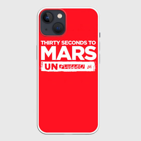 Чехол для iPhone 13 с принтом Thirty Seconds to Mars UN PLUGGED в Тюмени,  |  | 30 seconds to mars | 30 секунд до марса | 30 фстм | 30stm | 30сдм | jared leto | rock band | thirty seconds to mars | альтернативный | гранж | джаред лето | нео | пост | прогрессивный | рок группа | фети секондс ту марс | хард | шеннон