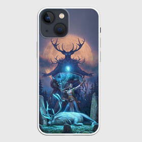 Чехол для iPhone 13 mini с принтом The Elder Scrolls в Тюмени,  |  | art | deer | elf | forest | game | magic | moon | night | the elder scrolls | the elder scrolls online | werewolves | wolves | арт | волки | игра | лес | луна | магия | ночь | оборотни | олень | эльф