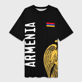 Платье-футболка 3D с принтом ARMENIA в Тюмени,  |  | armenia | армения | герб | лев и орел | лого | символ | флаг | флаг и герб армении